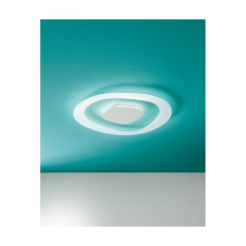 ANTIGUA PLAFONIERA APPLIQUE DIAMETRO 80,5 A LED 56W LUCE DIFFUSA BIANCO E VETRO TRASPARENTE Linea Light - Cristalensi Shop Onlin