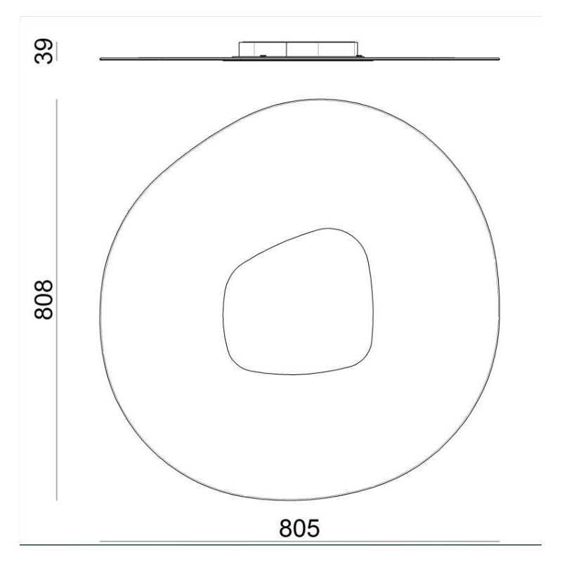 ANTIGUA PLAFONIERA APPLIQUE DIAMETRO 80,5 A LED 56W LUCE DIFFUSA BIANCO E VETRO TRASPARENTE Linea Light - Cristalensi Shop Onlin