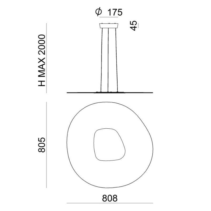 ANTIGUA SOSPENSIONE DI LINEA LIGHT DIAMETRO 80,8 LED 56W DESIGN MODERNO Linea Light - Cristalensi Shop Online
