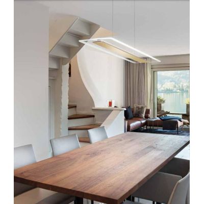 ANTILLE SOSPENSIONE A DOPPIA EMISSIONE LUCE MODERNA LED 45W LUCE 3000K CROMO RAME O ORO Linea Light - Cristalensi Shop Online