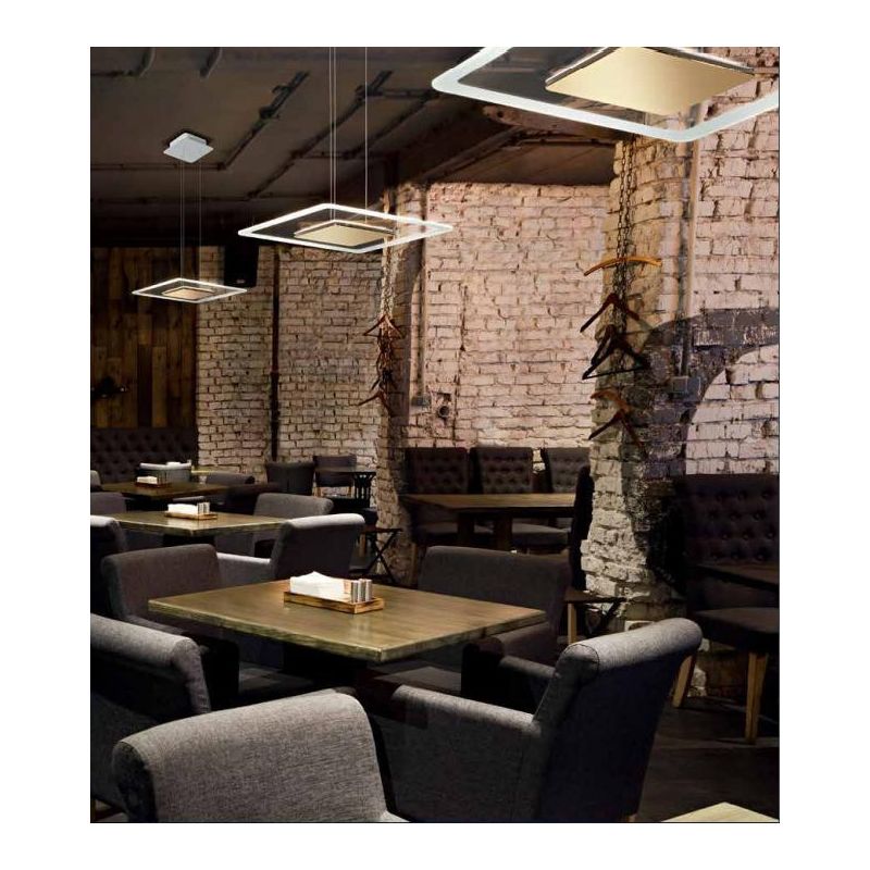 ARUBA SOSPENSIONE MODERNA A DOPPIA EMISSIONE LUCE CROMO ORO O RAME LED 19W LUCE 3000K Linea Light - Cristalensi Shop Online