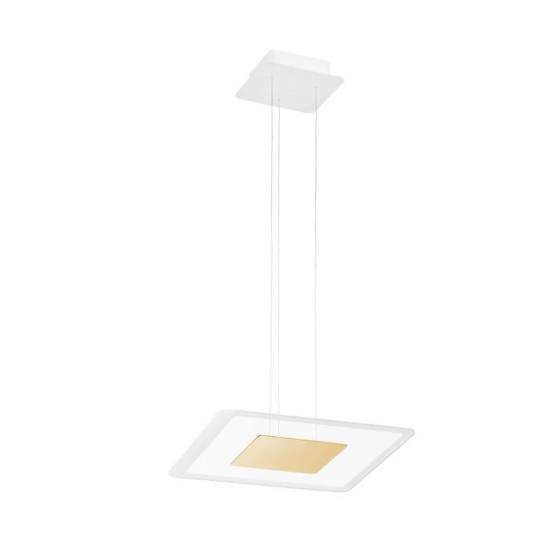 ARUBA SOSPENSIONE MODERNA A DOPPIA EMISSIONE LUCE CROMO ORO O RAME LED 19W LUCE 3000K Linea Light - Cristalensi Shop Online