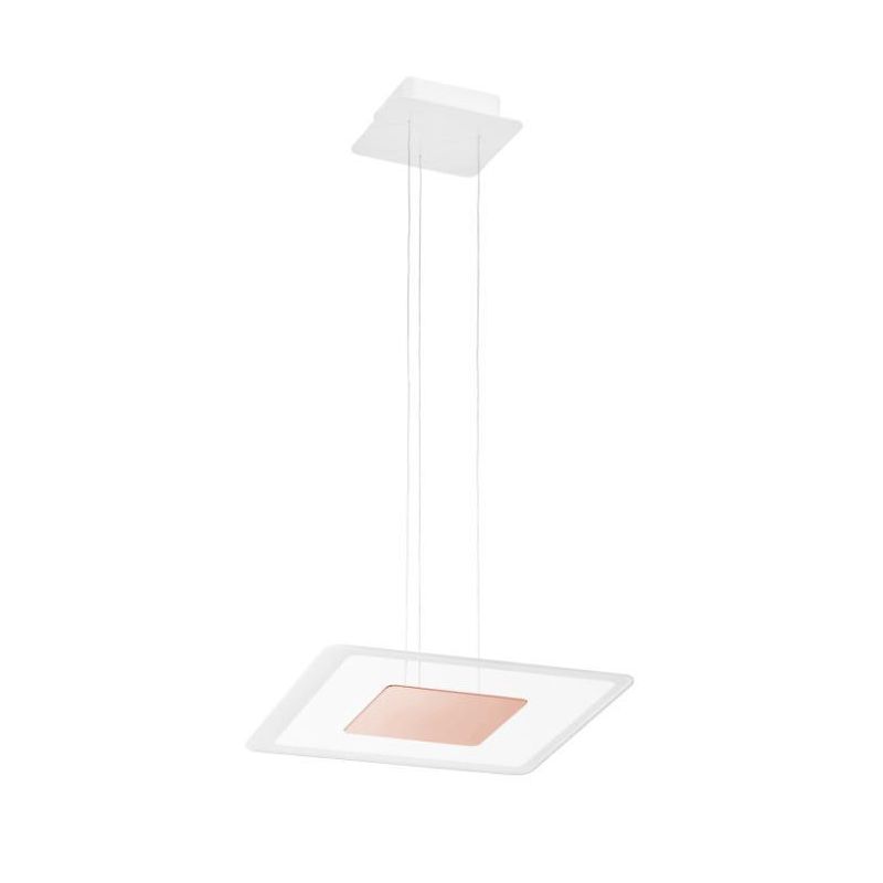 ARUBA SOSPENSIONE MODERNA A DOPPIA EMISSIONE LUCE CROMO ORO O RAME LED 19W LUCE 3000K Linea Light - Cristalensi Shop Online
