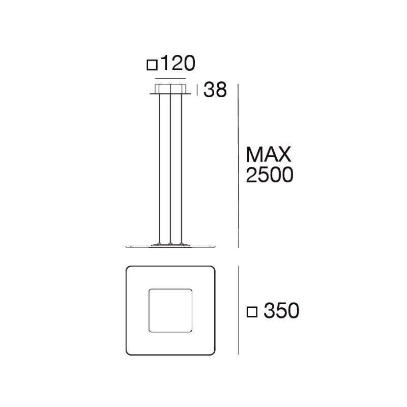 ARUBA SOSPENSIONE MODERNA A DOPPIA EMISSIONE LUCE CROMO ORO O RAME LED 19W LUCE 3000K Linea Light - Cristalensi Shop Online