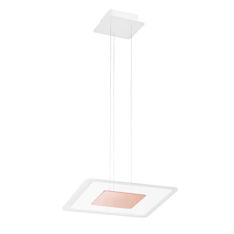 ARUBA SOSPENSIONE MODERNA CROMO ORO O RAME DOPPIA EMISSIONE LUCE LED 40W LUCE 3000K Linea Light - Cristalensi Shop Online