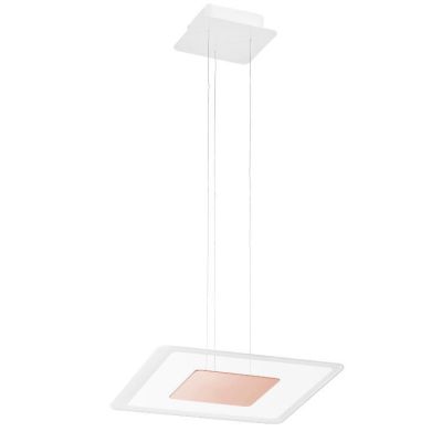 ARUBA SOSPENSIONE MODERNA CROMO ORO O RAME DOPPIA EMISSIONE LUCE LED 40W LUCE 3000K Linea Light - Cristalensi Shop Online