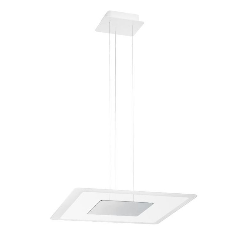 ARUBA SOSPENSIONE MODERNA CROMO ORO O RAME DOPPIA EMISSIONE LUCE LED 40W LUCE 3000K Linea Light - Cristalensi Shop Online