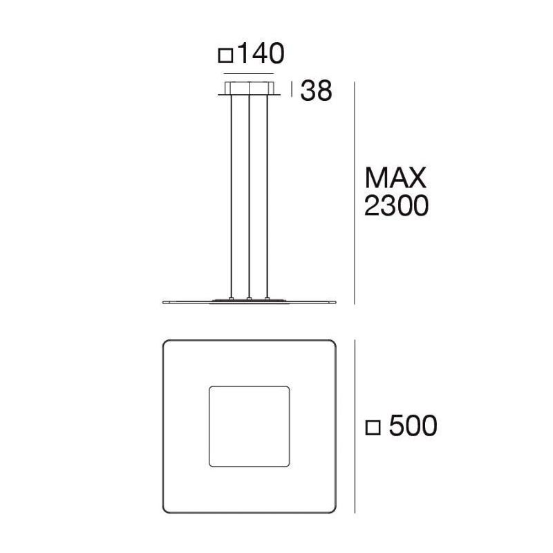 ARUBA SOSPENSIONE MODERNA CROMO ORO O RAME DOPPIA EMISSIONE LUCE LED 40W LUCE 3000K Linea Light - Cristalensi Shop Online