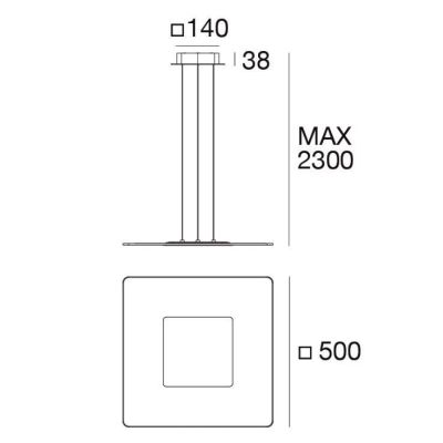 ARUBA SOSPENSIONE MODERNA CROMO ORO O RAME DOPPIA EMISSIONE LUCE LED 40W LUCE 3000K Linea Light - Cristalensi Shop Online