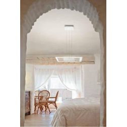 ARUBA SOSPENSIONE MODERNA BIANCA CON DOPPIA EMISSIONE LUCE LED 40W LUCE 3000K Linea Light - Cristalensi Shop Online 2