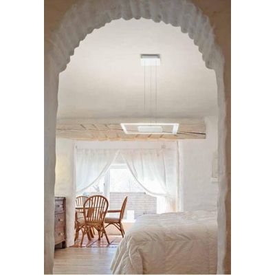 ARUBA SOSPENSIONE MODERNA BIANCA CON DOPPIA EMISSIONE LUCE LED 40W LUCE 3000K Linea Light - Cristalensi Shop Online
