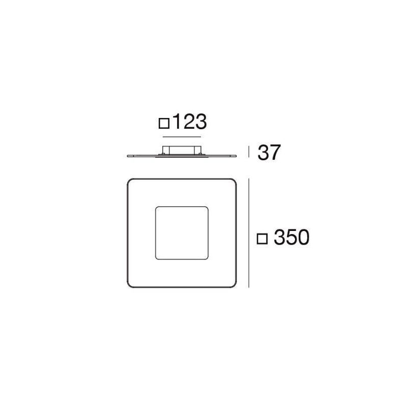 ARUBA APPLIQUE PLAFONIERA MODERNA CROMO ORO O RAME CON DOPPIA EMISSIONE LUCE LED 19W LUCE 3000K Linea Light - Cristalensi Shop O