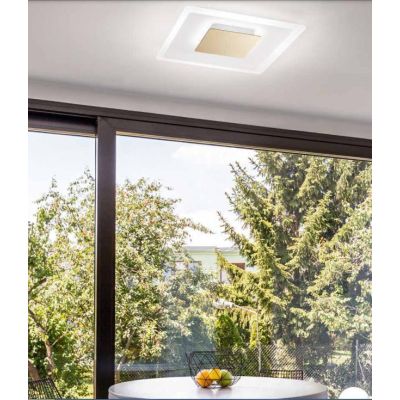 ARUBA APPLIQUE PLAFONIERA CROMO ORO O RAME MODERNA DOPPIA EMISSIONE LUCE LED 40W LUCE 3000K Linea Light - Cristalensi Shop Onlin