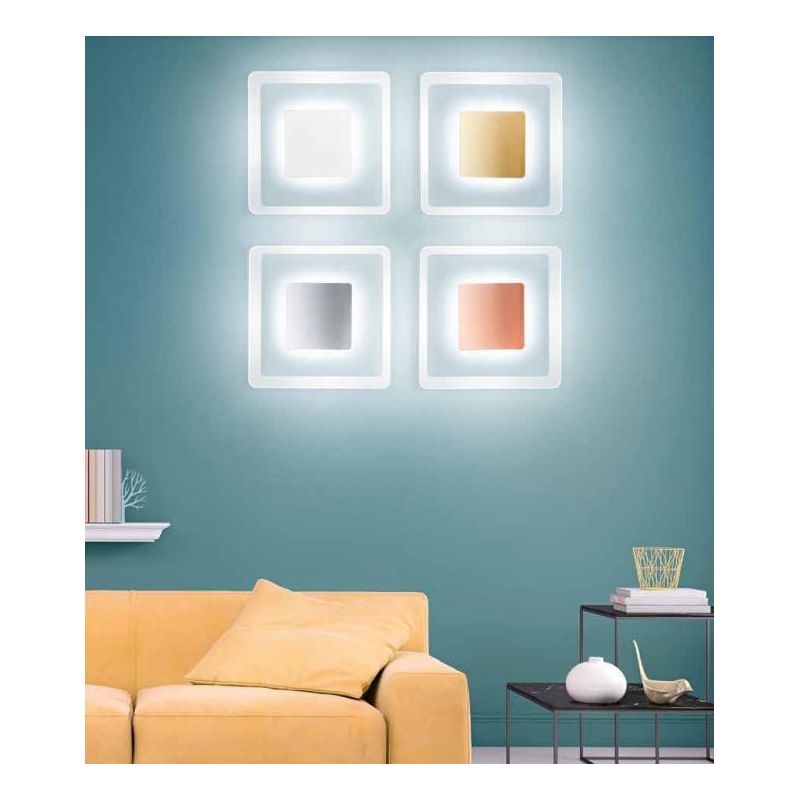 ARUBA APPLIQUE PLAFONIERA CROMO ORO O RAME MODERNA DOPPIA EMISSIONE LUCE LED 40W LUCE 3000K Linea Light - Cristalensi Shop Onlin