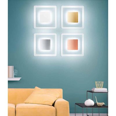 ARUBA APPLIQUE PLAFONIERA CROMO ORO O RAME MODERNA DOPPIA EMISSIONE LUCE LED 40W LUCE 3000K Linea Light - Cristalensi Shop Onlin