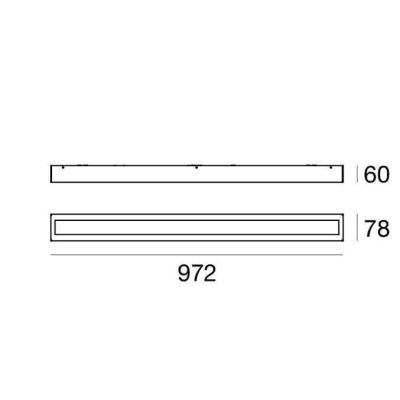 BOX SB PLAFONIERA RETTANGOLARE L97 BIANCA LED 20W LUCE 3000K-4000K DELLA LINEA LIGHT Linea Light - Cristalensi Shop Online