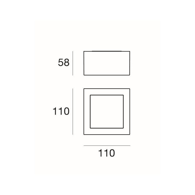 BOX SQ PLAFONIERA QUADRATA 11X11 BIANCA LED 7W LUCE 3000K-4000K DELLA LINEA LIGHT Linea Light - Cristalensi Shop Online