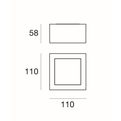 BOX SQ PLAFONIERA QUADRATA 11X11 BIANCA LED 7W LUCE 3000K-4000K DELLA LINEA LIGHT Linea Light - Cristalensi Shop Online