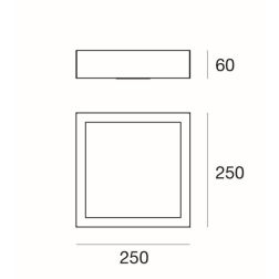 BOX SQ PLAFONIERA QUADRATA 25X25 BIANCA LED 17W LUCE 3000K-4000K DELLA LINEA LIGHT Linea Light - Cristalensi Shop Online 2