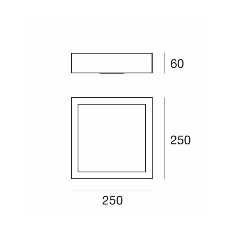 BOX SQ PLAFONIERA QUADRATA 25X25 BIANCA LED 17W LUCE 3000K-4000K DELLA LINEA LIGHT Linea Light - Cristalensi Shop Online