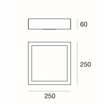 BOX SQ PLAFONIERA QUADRATA 25X25 BIANCA LED 17W LUCE 3000K-4000K DELLA LINEA LIGHT Linea Light - Cristalensi Shop Online