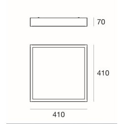 BOX SQ PLAFONIERA QUADRATA 41X41 BIANCA LED 25W LUCE 3000K-4000K DELLA LINEA LIGHT Linea Light - Cristalensi Shop Online 2