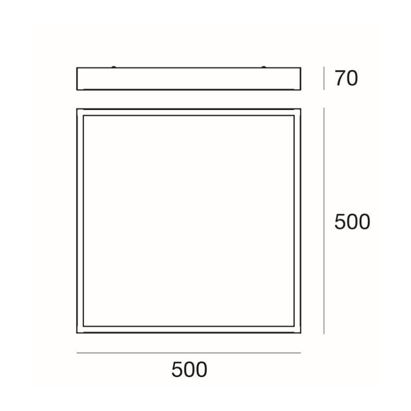BOX SQ PLAFONIERA QUADRATA 50X50 BIANCA LED 43W LUCE 3000K-4000K DELLA LINEA LIGHT Linea Light - Cristalensi Shop Online