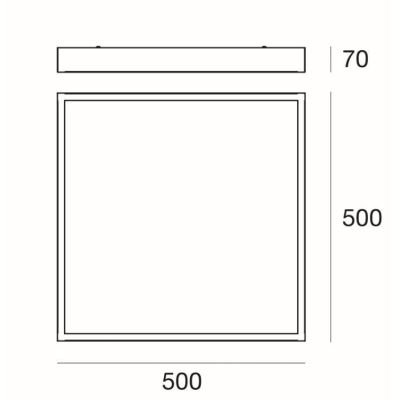 BOX SQ PLAFONIERA QUADRATA 50X50 BIANCA LED 43W LUCE 3000K-4000K DELLA LINEA LIGHT Linea Light - Cristalensi Shop Online
