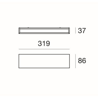 BOX W1 APPLIQUE MONOEMISSIONE MODERNA LED 14W LUNGH 32CM BIANCO O NEROLUCE 2700K-3000K-4000K Linea Light - Cristalensi Shop Onli