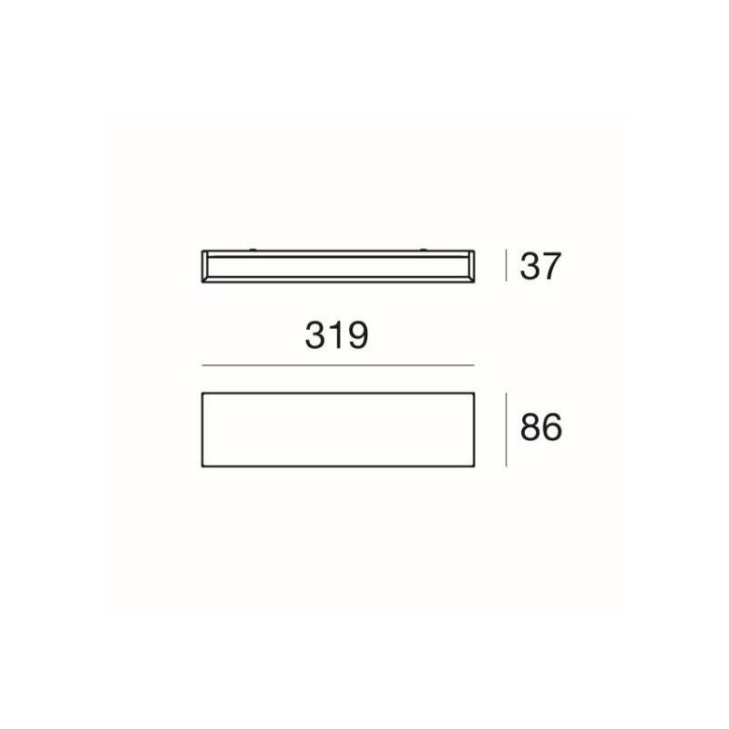 BOX W1 APPLIQUE MONOEMISSIONE MODERNA LED 14W LUNGH 32CM FINITURA CEMENTO LUCE 2700K-3000K-4000K Linea Light - Cristalensi Shop