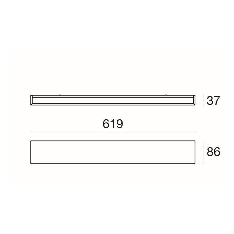 BOX W1 APPLIQUE MONOEMISSIONE LED 28W LUNGH 62CM IN RAME O OTTONE SPAZZOLATO LUCE 2700K-3000K Linea Light - Cristalensi Shop Onl