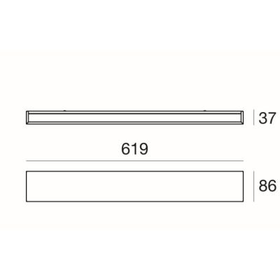 BOX W1 APPLIQUE MONOEMISSIONE LED 28W LUNGH 62CM IN RAME O OTTONE SPAZZOLATO LUCE 2700K-3000K Linea Light - Cristalensi Shop Onl