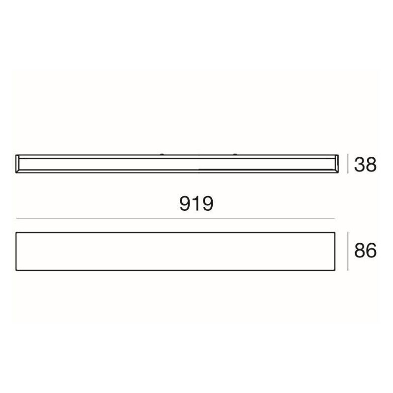 BOX W1 APPLIQUE MONOEMISSIONE LED 41W LUNGH 92CM BIANCA O NERA LUCE 2700K-3000K-4000K Linea Light - Cristalensi Shop Online