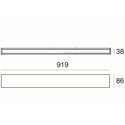 BOX W1 APPLIQUE MONOEMISSIONE LED 41W LUNGH 92CM FINITURA CEMENTO LUCE 2700K-3000K-4000K Linea Light - Cristalensi Shop Online