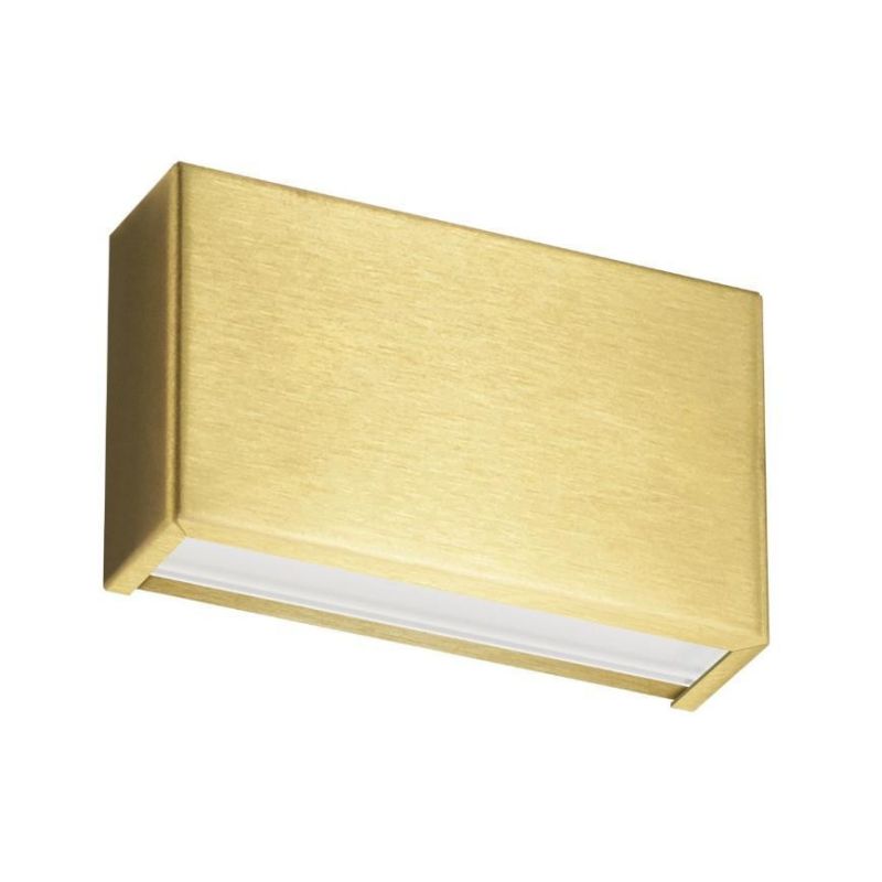 BOX W2 APPLIQUE LED 10W BIEMISSIONE LUNGH 14CM RAME O OTTONE SPAZZOLATO LUCE 2700K-3000K Linea Light - Cristalensi Shop Online