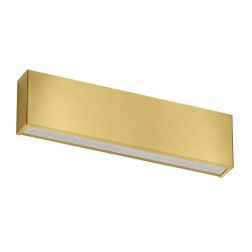 BOX W2 APPLIQUE BIEMISSIONE MODERNA LED 19W LUNGH 32CM RAME O OTTONE SPAZZOLATO LUCE 2700K-3000K Linea Light - Cristalensi Shop