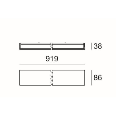 BOX W2 APPLIQUE LED 41W BIEMISSIONE MODERNA LUNGH 92CM FINITURA CEMENTO LUCE 2700K-3000K-4000K Linea Light - Cristalensi Shop On