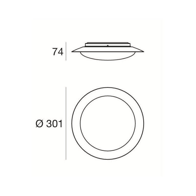 CREW 1 PLAFONIERA D30 CON LED 12W LUCE 3000K ANTRACITE O RUGGINE DELLA LINEA LIGHT Linea Light - Cristalensi Shop Online