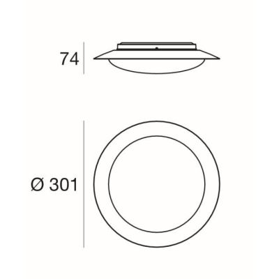 CREW 1 PLAFONIERA D30 CON LED 12W LUCE 3000K ANTRACITE O RUGGINE DELLA LINEA LIGHT Linea Light - Cristalensi Shop Online
