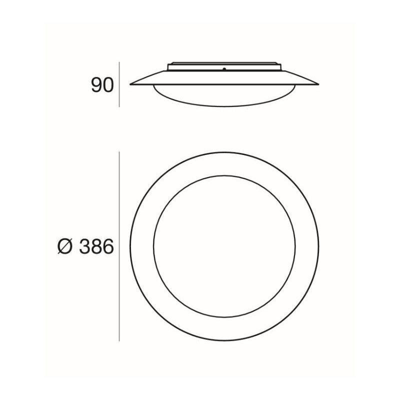 CREW 1 PLAFONIERA D38 CON LED 17W LUCE 3000K ANTRACITE O RUGGINE DELLA LINEA LIGHT Linea Light - Cristalensi Shop Online