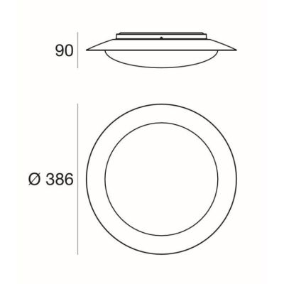 CREW 1 PLAFONIERA D38 CON LED 17W LUCE 3000K BIANCA DELLA LINEA LIGHT Linea Light - Cristalensi Shop Online