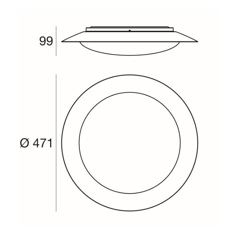 CREW 1 PLAFONIERA D47 CON LED 22W LUCE 3000K BIANCA DELLA LINEA LIGHT Linea Light - Cristalensi Shop Online