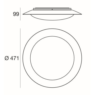 CREW 1 PLAFONIERA D47 CON LED 22W LUCE 3000K BIANCA DELLA LINEA LIGHT Linea Light - Cristalensi Shop Online