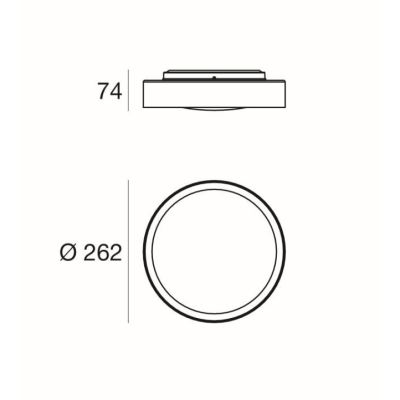 CREW 2 PLAFONIERA D26 CON LED 12W LUCE 3000K COLORE BIANCO DELLA LINEA LIGHT Linea Light - Cristalensi Shop Online