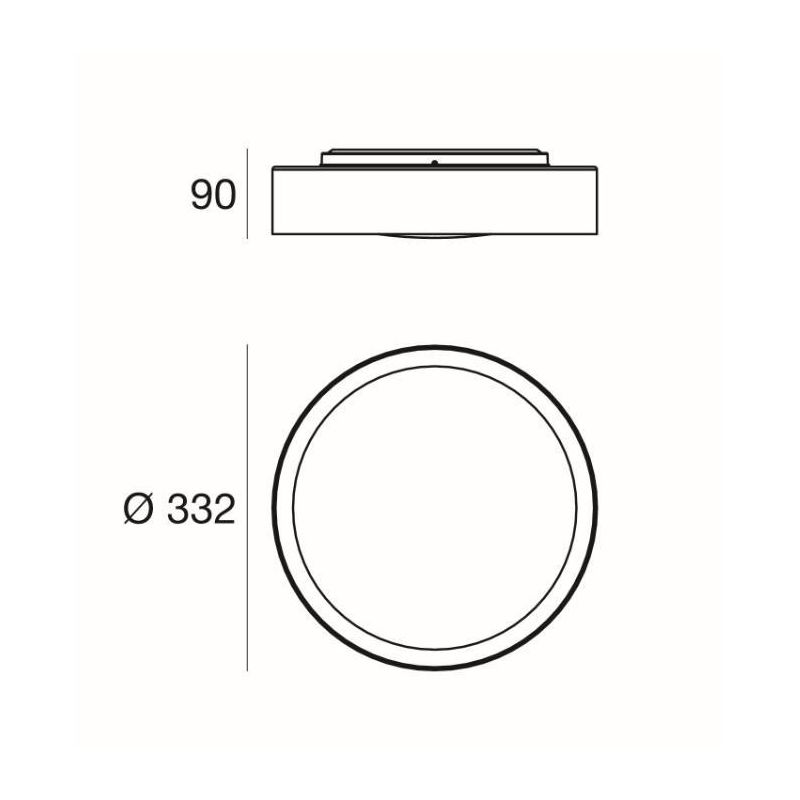 CREW 2 PLAFONIERA D33 CON LED 17W LUCE 3000K COLORE BIANCO DELLA LINEA LIGHT Linea Light - Cristalensi Shop Online