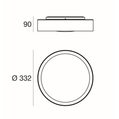 CREW 2 PLAFONIERA D33 CON LED 17W LUCE 3000K COLORE BIANCO DELLA LINEA LIGHT Linea Light - Cristalensi Shop Online