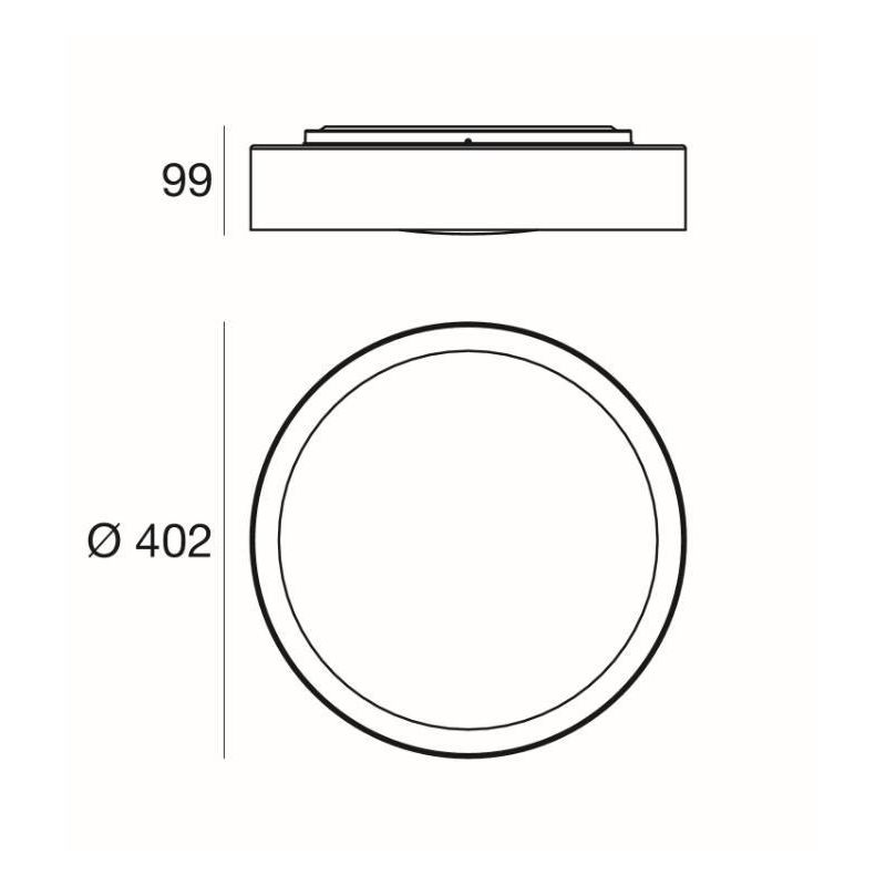 CREW 2 PLAFONIERA D40 CON LED 22W LUCE 3000K COLORE BIANCO DELLA LINEA LIGHT Linea Light - Cristalensi Shop Online