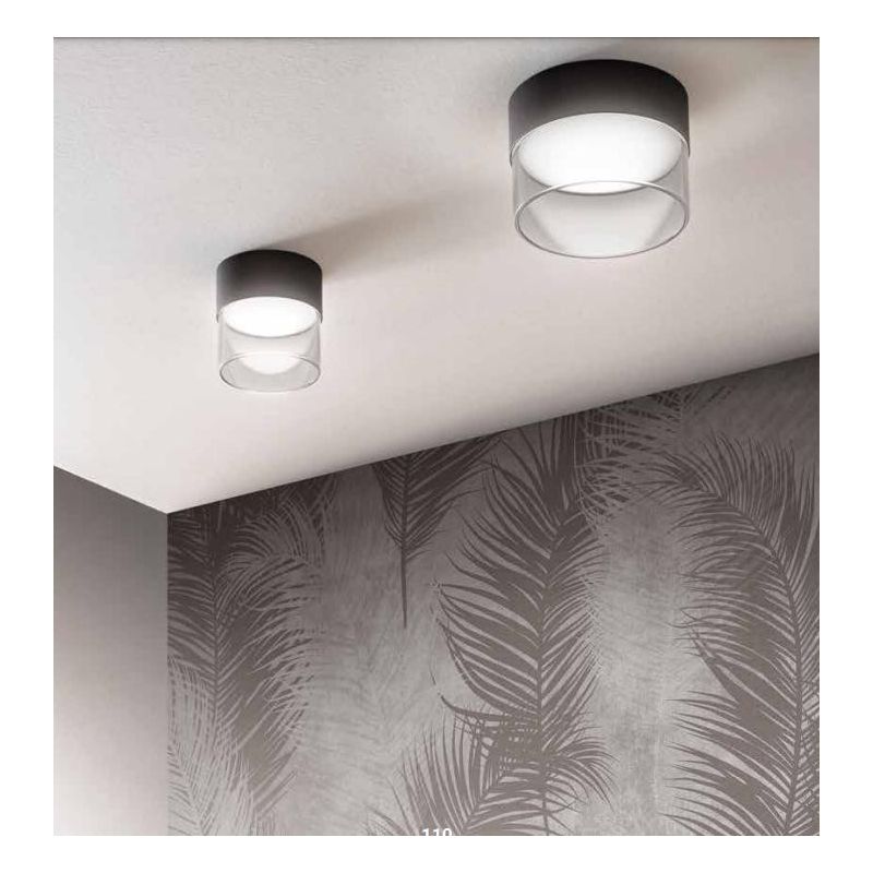 CRUMB PLAFONIERA PICCOLA D15 CON LED 15W LUCE 3000K BIANCA O NERA DELLA LINEA LIGHT Linea Light - Cristalensi Shop Online