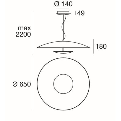 HORIZON SOSPENSIONE MODERNA LED 34W LUCE 3000K CON DETTAGLI ORO O CROMO DELLA LINEA LIGHT Linea Light - Cristalensi Shop Online
