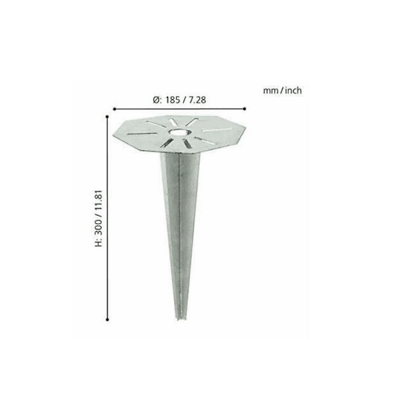 88744 PICCHETTO METALLO ZINCATO PER FISSAGGIO A TERRA DI PALI PER ESTERNO EGLO - Cristalensi Shop Online